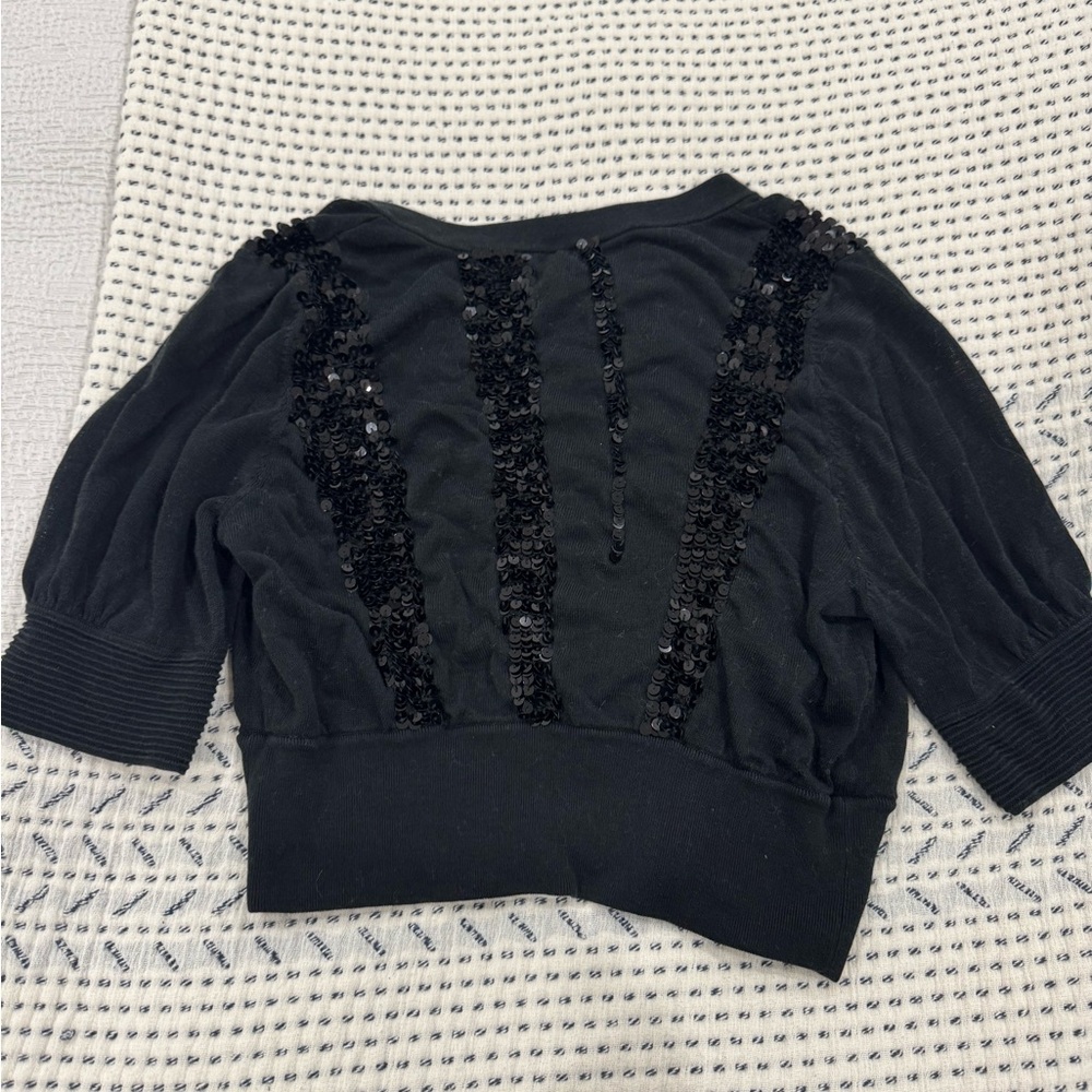 Black Women's Cardigan Sweater - Picture 2 of 5